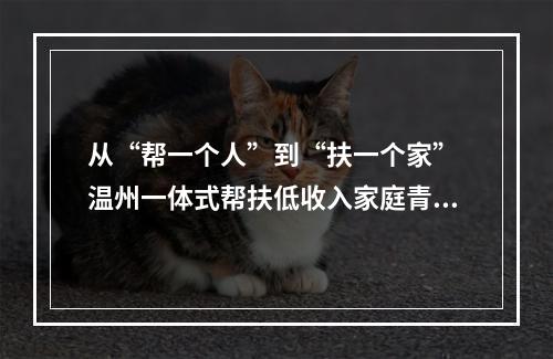 从“帮一个人”到“扶一个家” 温州一体式帮扶低收入家庭青少年