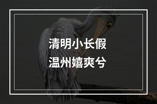 清明小长假 温州嬉爽兮