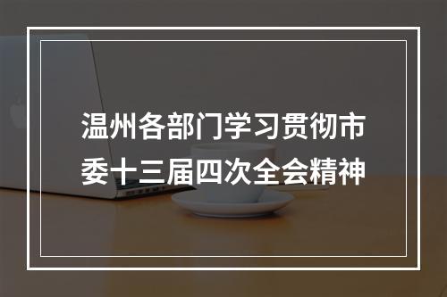 温州各部门学习贯彻市委十三届四次全会精神