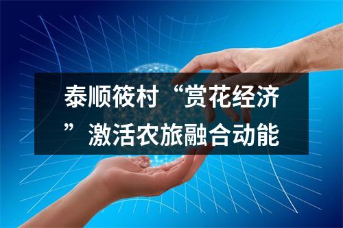 泰顺筱村“赏花经济”激活农旅融合动能