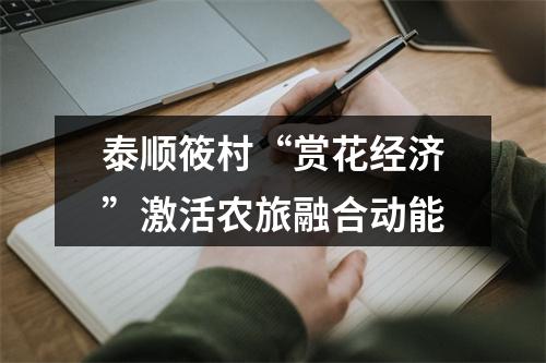 泰顺筱村“赏花经济”激活农旅融合动能