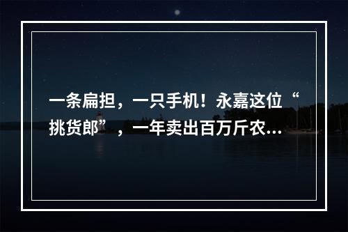 一条扁担，一只手机！永嘉这位“挑货郎”，一年卖出百万斤农货！