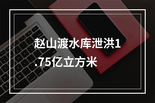 赵山渡水库泄洪1.75亿立方米