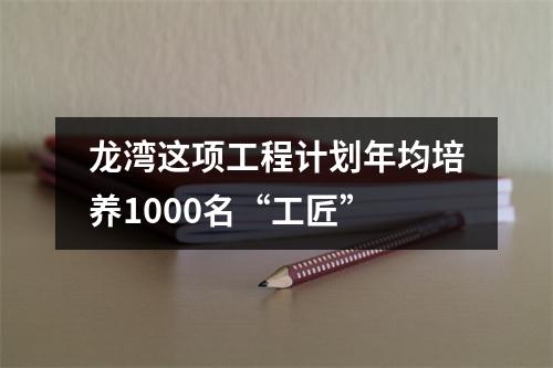 龙湾这项工程计划年均培养1000名“工匠”