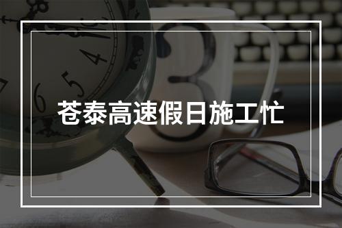 苍泰高速假日施工忙