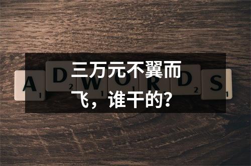 三万元不翼而飞，谁干的？