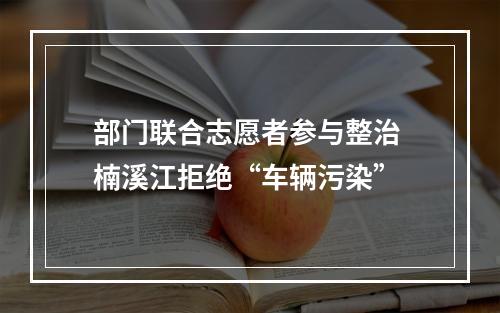 部门联合志愿者参与整治 楠溪江拒绝“车辆污染”