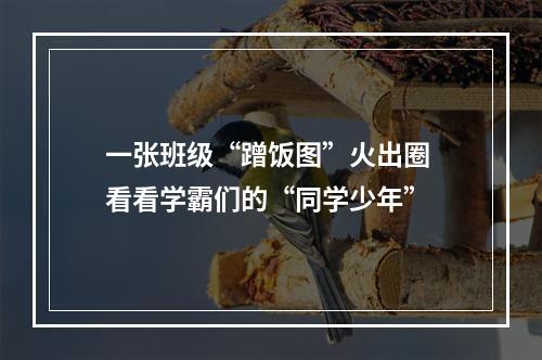 一张班级“蹭饭图”火出圈 看看学霸们的“同学少年”