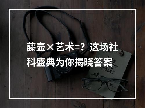 藤壶×艺术=？这场社科盛典为你揭晓答案