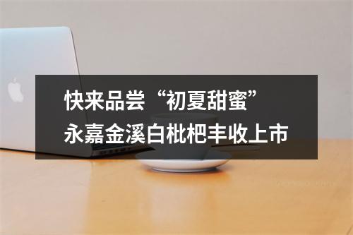 快来品尝“初夏甜蜜” 永嘉金溪白枇杷丰收上市