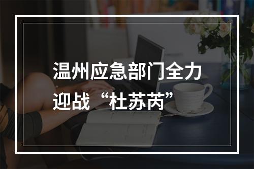温州应急部门全力迎战“杜苏芮”