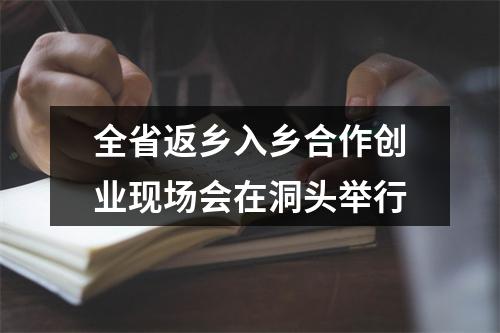 全省返乡入乡合作创业现场会在洞头举行