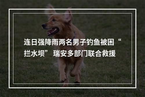 连日强降雨两名男子钓鱼被困“拦水坝” 瑞安多部门联合救援