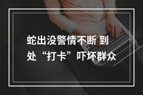 蛇出没警情不断 到处“打卡”吓坏群众