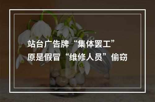 站台广告牌“集体罢工” 原是假冒“维修人员”偷窃