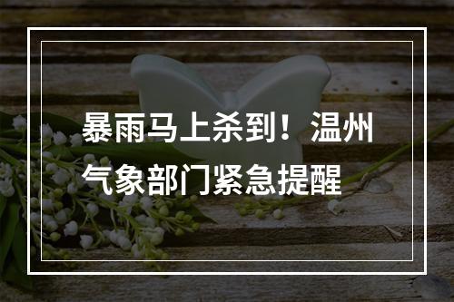 暴雨马上杀到！温州气象部门紧急提醒