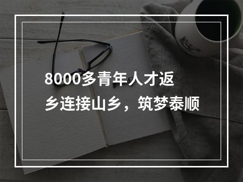 8000多青年人才返乡连接山乡，筑梦泰顺
