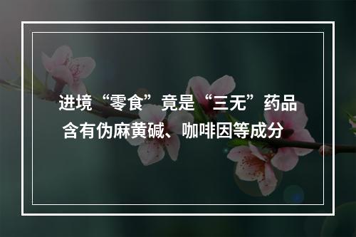 进境“零食”竟是“三无”药品 含有伪麻黄碱、咖啡因等成分