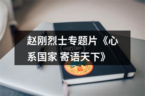 赵刚烈士专题片《心系国家 寄语天下》