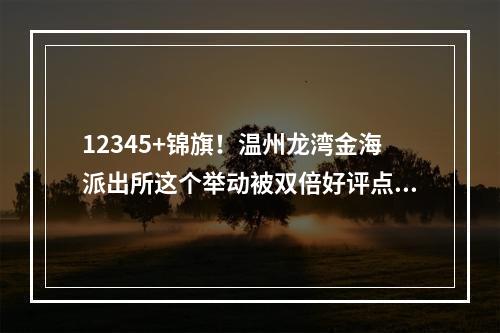 12345+锦旗！温州龙湾金海派出所这个举动被双倍好评点赞
