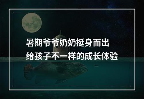 暑期爷爷奶奶挺身而出 给孩子不一样的成长体验