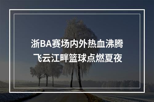 浙BA赛场内外热血沸腾 飞云江畔篮球点燃夏夜