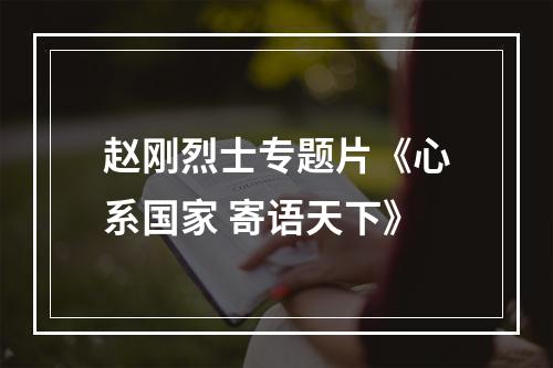 赵刚烈士专题片《心系国家 寄语天下》