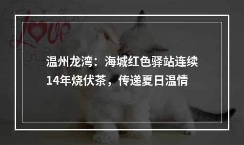 温州龙湾：海城红色驿站连续14年烧伏茶，传递夏日温情