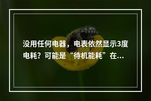 没用任何电器，电表依然显示3度电耗？可能是“待机能耗”在作祟