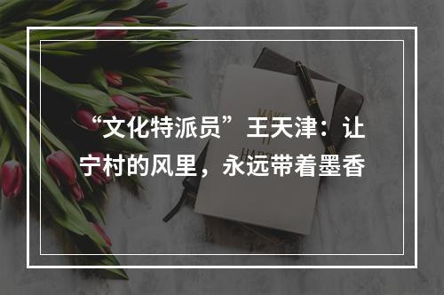 “文化特派员”王天津：让宁村的风里，永远带着墨香