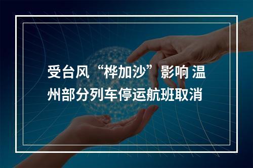 受台风“桦加沙”影响 温州部分列车停运航班取消
