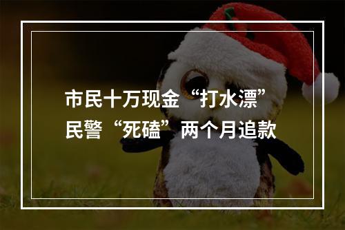 市民十万现金“打水漂” 民警“死磕”两个月追款
