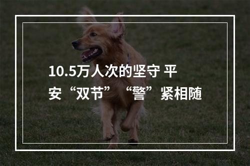 10.5万人次的坚守 平安“双节”“警”紧相随