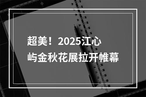 超美！2025江心屿金秋花展拉开帷幕