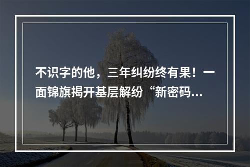 不识字的他，三年纠纷终有果！一面锦旗揭开基层解纷“新密码”