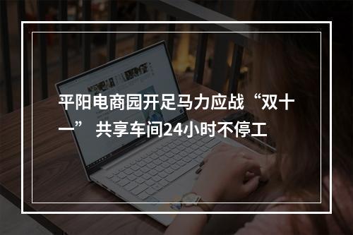 平阳电商园开足马力应战“双十一” 共享车间24小时不停工