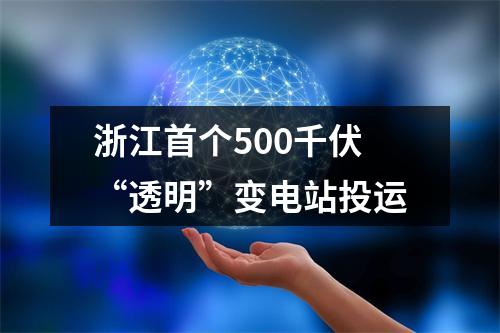浙江首个500千伏“透明”变电站投运