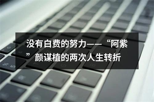 没有白费的努力——“阿紫”颜谋植的两次人生转折