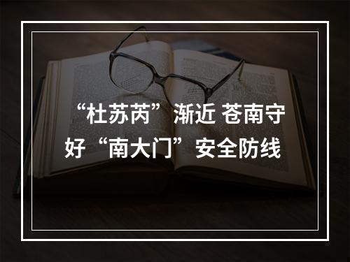 “杜苏芮”渐近 苍南守好“南大门”安全防线