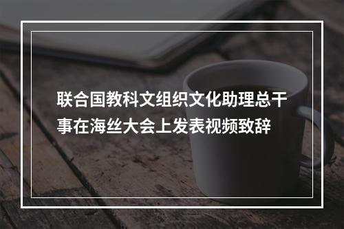 联合国教科文组织文化助理总干事在海丝大会上发表视频致辞