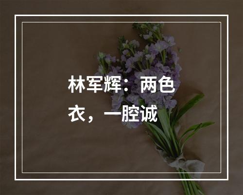 林军辉：两色衣，一腔诚