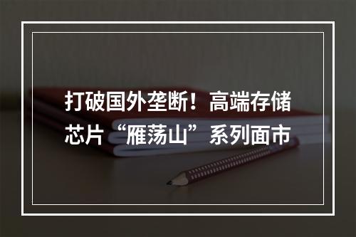 打破国外垄断！高端存储芯片“雁荡山”系列面市