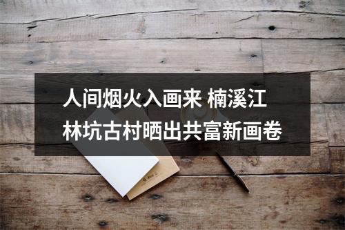 人间烟火入画来 楠溪江林坑古村晒出共富新画卷