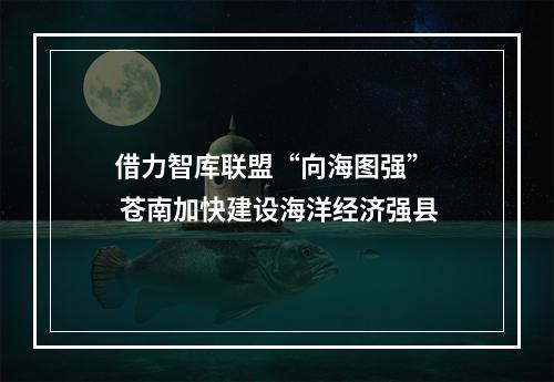 借力智库联盟“向海图强”  苍南加快建设海洋经济强县