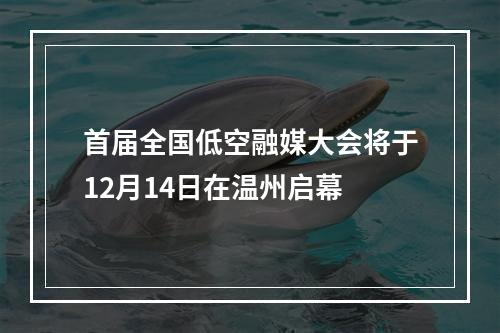 首届全国低空融媒大会将于12月14日在温州启幕