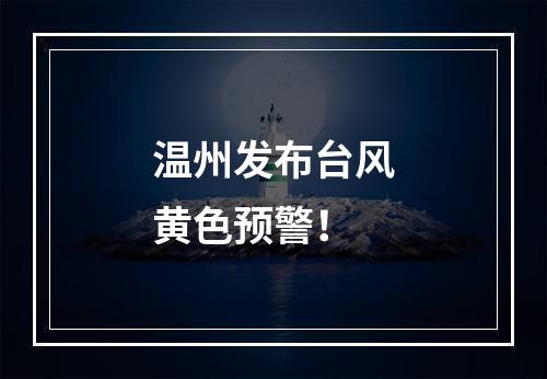温州发布台风黄色预警！