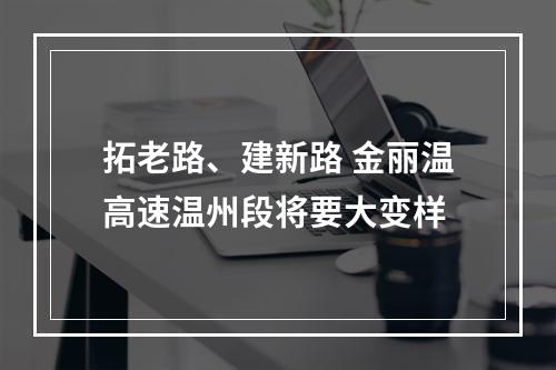 拓老路、建新路 金丽温高速温州段将要大变样