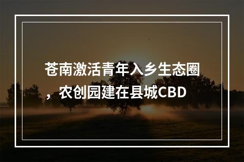 苍南激活青年入乡生态圈，农创园建在县城CBD