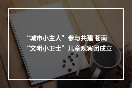 “城市小主人”参与共建 苍南“文明小卫士”儿童观察团成立