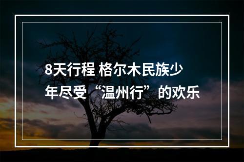 8天行程 格尔木民族少年尽受“温州行”的欢乐